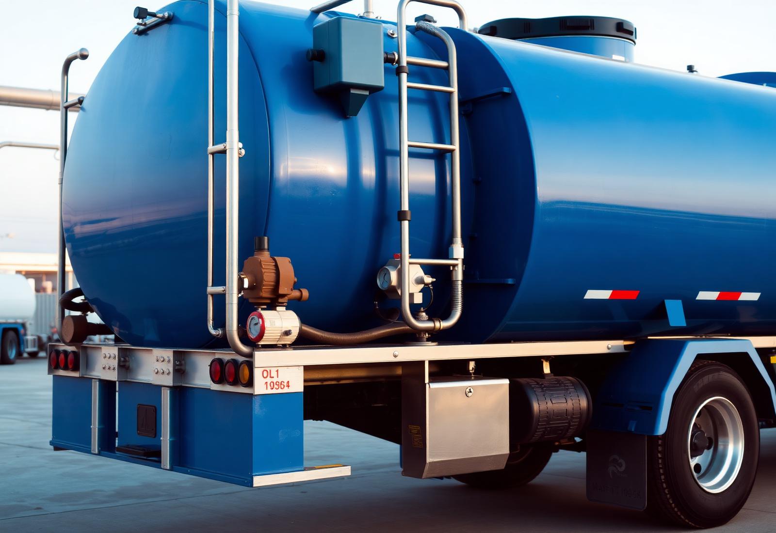 Nature Pure Fresh stainless-steel bulk water tanker truck at the depot